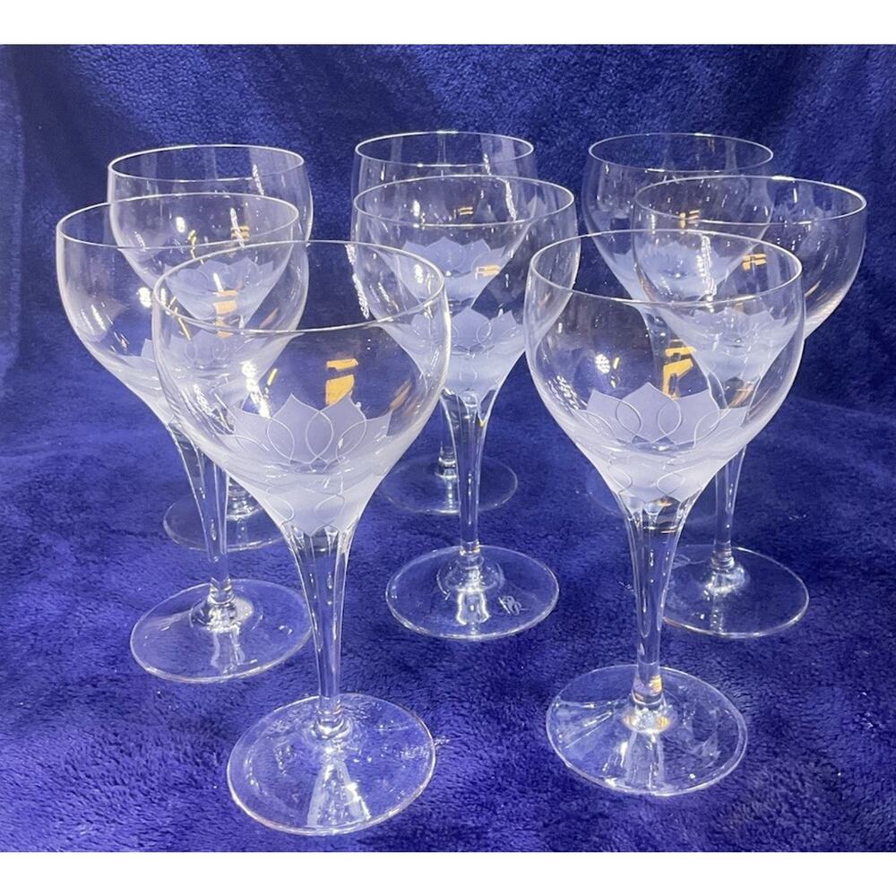 Rosenthal Studio Line (Set of 8) Crystal Lotus Blossom 5 5/8” Wine Glasses